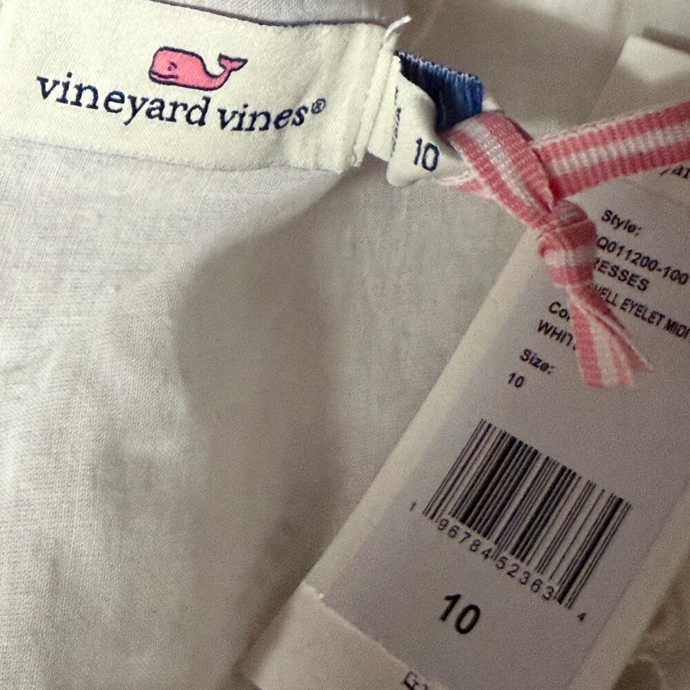 Vineyard Vines White Seashell Eyelet MIDI Dress 10 NEW - Picture 9 of 11